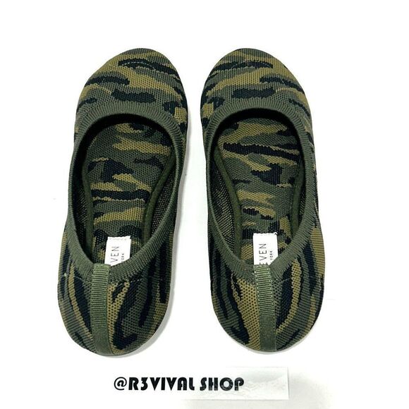 Steven By Steve Madden Bandour Shoe Ballet Flat Camouflage Camo Green - Size 7.5 - Picture 7 of 10